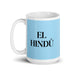 El Hindú The Hindu Funny Home Office Work Coffee Mug Mexican Spanish Pride Gift White Glossy Cup Sky Blue Card Mug Mexicada