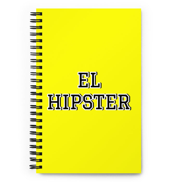 El Hipster The Hipster | Yellow Spiral Notebook, 140 Dotted Sheets | Funny Gift Idea Home Office Work | Mexican Spanish Pride Gift Mexicada