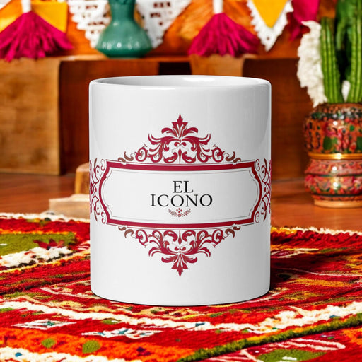 El Icono Exclusive Art Piece Home Office Work Coffee Mug Mexican Spanish Pride Gift Cup One-Of-A-Kind Calligraphy White Glossy Mug | E13 Mexicada 11 oz