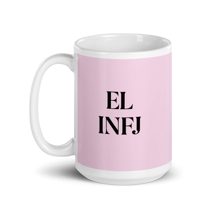 El INFJ The Advocate MBTI Personality Funny Home Office Work Coffee Mug Mexican Spanish Pride Gift White Glossy Cup Light Pink Card Mug Mexicada