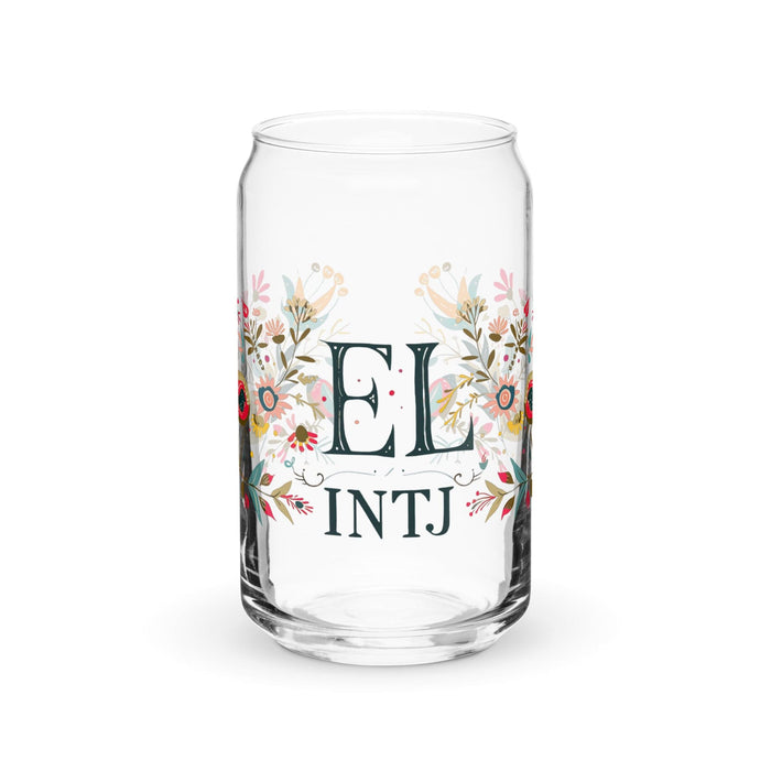 El Intj Exclusive Art Piece Can-Shaped Glass Home Office Work Mexican Spanish Pride Gift Cup One-Of-A-Kind Calligraphy Glass | E1 Mexicada 16 oz (No Lid No Straw)