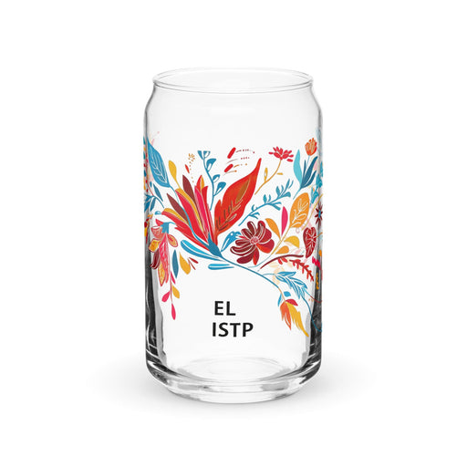 El Istp Exclusive Art Piece Can-Shaped Glass Home Office Work Mexican Spanish Pride Gift Cup One-Of-A-Kind Calligraphy Glass | E2 Mexicada 16 oz (No Lid No Straw)