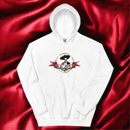 El Jefe Exclusive Art Piece Home Office Work Mexican Spanish Pride Gift One-Of-A-Kind Unisex Hoodie | E12 Mexicada White / S