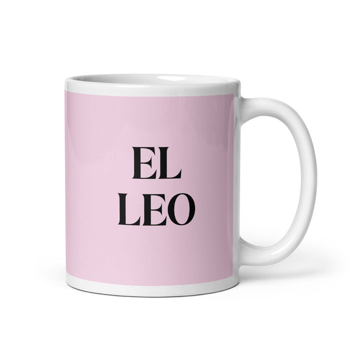 El Leo The Leo Funny Home Office Work Coffee Mug Mexican Spanish Pride Gift White Glossy Cup Light Pink Card Mug Mexicada 11 oz