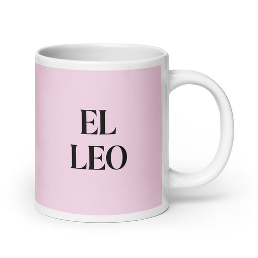 El Leo The Leo Funny Home Office Work Coffee Mug Mexican Spanish Pride Gift White Glossy Cup Light Pink Card Mug Mexicada 20 oz