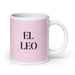 El Leo The Leo Funny Home Office Work Coffee Mug Mexican Spanish Pride Gift White Glossy Cup Light Pink Card Mug Mexicada 20 oz