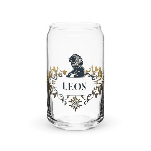 El León Exclusive Art Piece Can-Shaped Glass Home Office Work Mexican Spanish Pride Gift Cup One-Of-A-Kind Calligraphy Glass | E13 Mexicada 16 oz (No Lid No Straw)