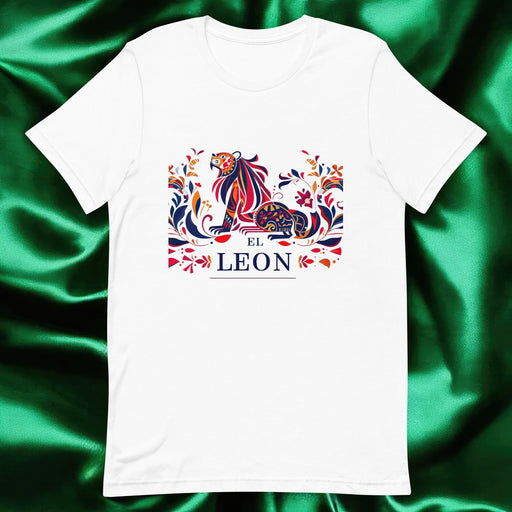 El León Exclusive Art Piece Home Office Work Mexican Spanish Pride Gift One-Of-A-Kind Unisex T-Shirt | E4 Mexicada White / S