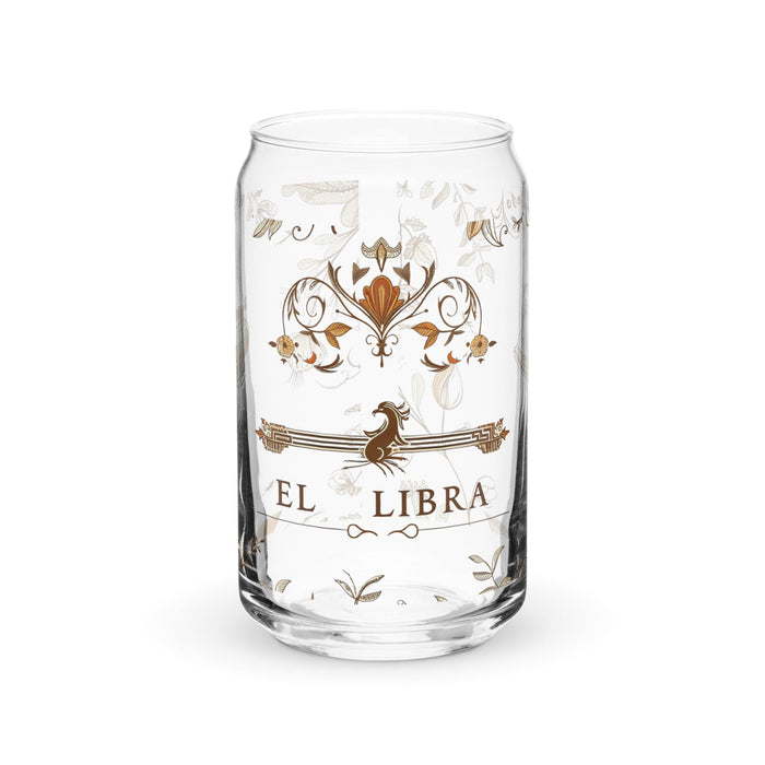 El Libra Exclusive Art Piece Can-Shaped Glass Home Office Work Mexican Spanish Pride Gift Cup One-Of-A-Kind Calligraphy Glass | E5 Mexicada 16 oz (No Lid No Straw)