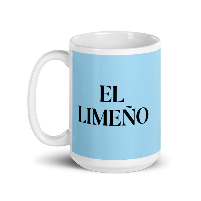 El Limeño The Lima Resident Funny Home Office Work Coffee Mug Mexican Spanish Pride Gift White Glossy Cup Sky Blue Card Mug Mexicada