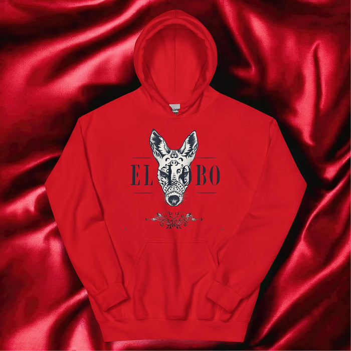 El Lobo Exclusive Art Piece Home Office Work Mexican Spanish Pride Gift One-Of-A-Kind Unisex Hoodie | E8 Mexicada Red / S