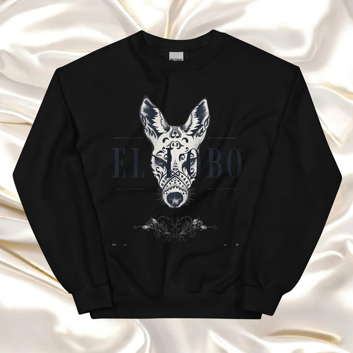 El Lobo Exclusive Art Piece Home Office Work Mexican Spanish Pride Gift One-Of-A-Kind Unisex Sweatshirt | E8 Mexicada Black / S