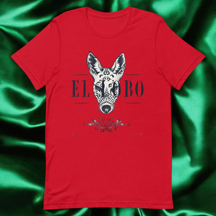 El Lobo Exclusive Art Piece Home Office Work Mexican Spanish Pride Gift One-Of-A-Kind Unisex T-Shirt | E8 Mexicada Red / S