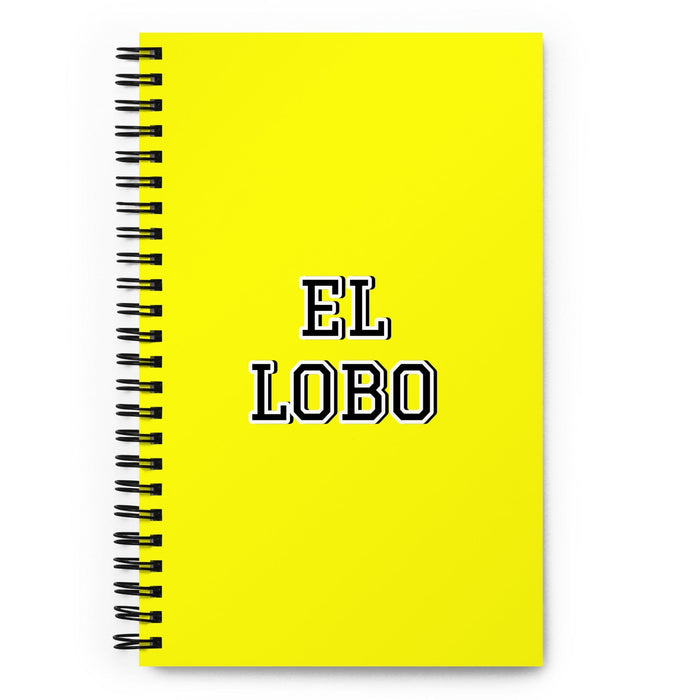 El Lobo The Wolf | Yellow Spiral Notebook, 140 Dotted Sheets | Funny Gift Idea Home Office Work | Mexican Spanish Pride Gift Mexicada