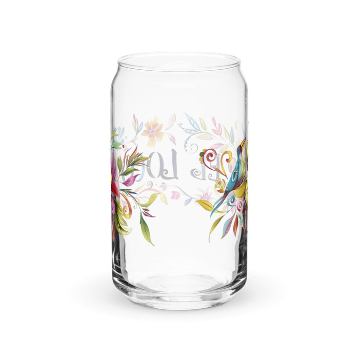 El Loco Exclusive Art Piece Can-Shaped Glass Home Office Work Mexican Spanish Pride Gift Cup One-Of-A-Kind Calligraphy Glass | E7 Mexicada