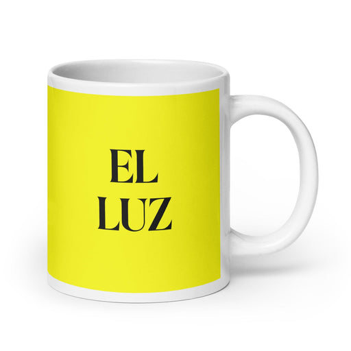 El Luz The Light Funny Home Office Work Coffee Mug Mexican Spanish Pride Gift White Glossy Cup Yellow Card Mug Mexicada 20 oz