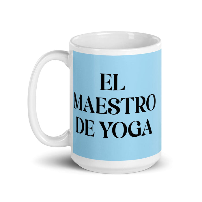 El Maestro De Yoga The Yoga Master Funny Home Office Work Coffee Mug Mexican Spanish Pride Gift White Glossy Cup Sky Blue Card Mug Mexicada