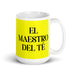 El Maestro Del Té The Tea Master Funny Home Office Work Coffee Mug Mexican Spanish Pride Gift White Glossy Cup Yellow Card Mug Mexicada 15 oz