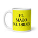 El Mago Del Orden The Order Wizard Funny Home Office Work Coffee Mug Mexican Spanish Pride Gift White Glossy Cup Yellow Card Mug Mexicada