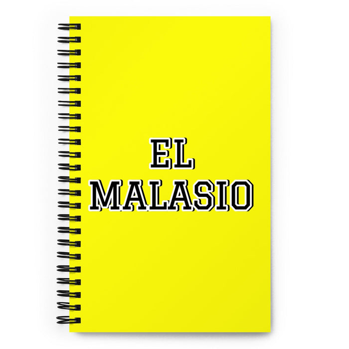 El Malasio The Malaysian | Yellow Spiral Notebook, 140 Dotted Sheets | Funny Gift Idea Home Office Work | Mexican Spanish Pride Gift Mexicada