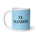 El Mandón The Bossy One Funny Home Office Work Coffee Mug Mexican Spanish Pride Gift White Glossy Cup Sky Blue Card Mug Mexicada