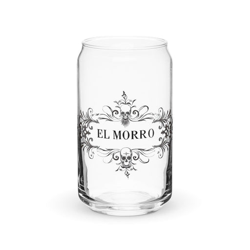 El Morro Exclusive Art Piece Can-Shaped Glass Home Office Work Mexican Spanish Pride Gift Cup One-Of-A-Kind Calligraphy Glass | E5 Mexicada 16 oz (No Lid No Straw)