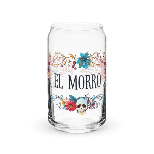 El Morro Exclusive Art Piece Can-Shaped Glass Home Office Work Mexican Spanish Pride Gift Cup One-Of-A-Kind Calligraphy Glass | E6 Mexicada 16 oz (No Lid No Straw)