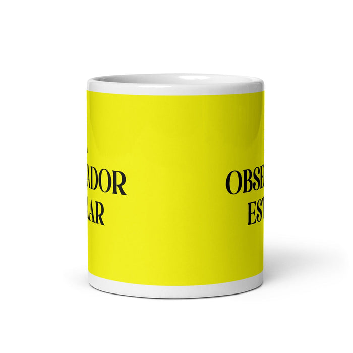 El Observador Estelar The Star Observer Funny Home Office Work Coffee Mug Mexican Spanish Pride Gift White Glossy Cup Yellow Card Mug Mexicada