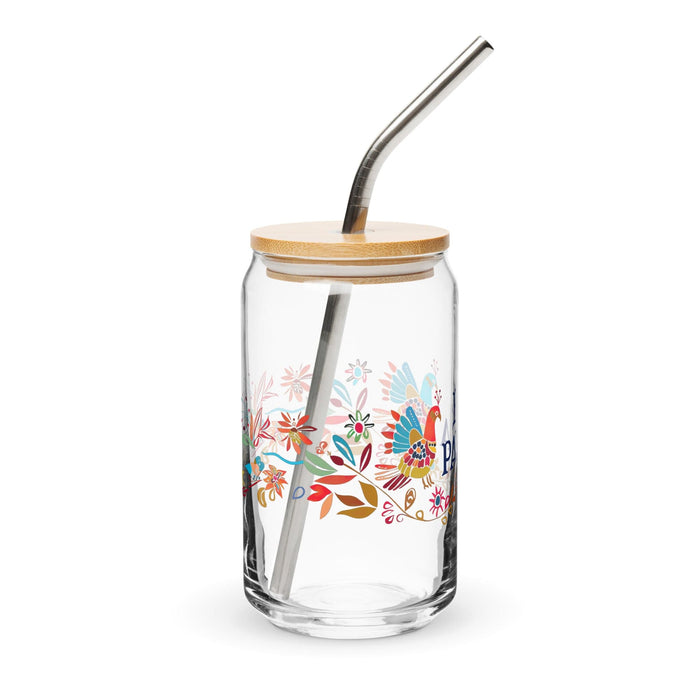 El Paisa Exclusive Art Piece Can-Shaped Glass Home Office Work Mexican Spanish Pride Gift Cup One-Of-A-Kind Calligraphy Glass | E10 Mexicada