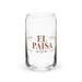 El Paisa Exclusive Art Piece Can-Shaped Glass Home Office Work Mexican Spanish Pride Gift Cup One-Of-A-Kind Calligraphy Glass | E5 Mexicada 16 oz (No Lid No Straw)