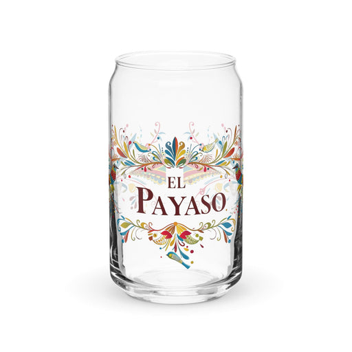 El Payaso Exclusive Art Piece Can-Shaped Glass Home Office Work Mexican Spanish Pride Gift Cup One-Of-A-Kind Calligraphy Glass | E10 Mexicada 16 oz (No Lid No Straw)