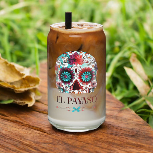 El Payaso Exclusive Art Piece Can-Shaped Glass Home Office Work Mexican Spanish Pride Gift Cup One-Of-A-Kind Calligraphy Glass | E15 Mexicada