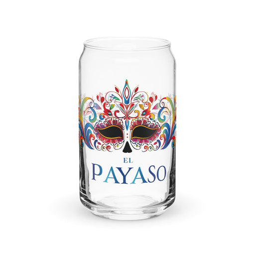 El Payaso Exclusive Art Piece Can-Shaped Glass Home Office Work Mexican Spanish Pride Gift Cup One-Of-A-Kind Calligraphy Glass | E8 Mexicada 16 oz (No Lid No Straw)