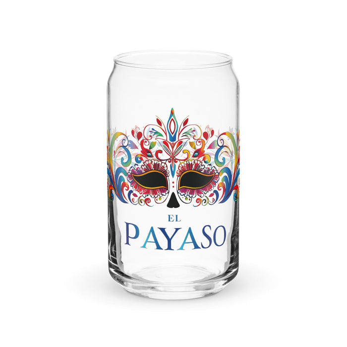 El Payaso Exclusive Art Piece Can-Shaped Glass Home Office Work Mexican Spanish Pride Gift Cup One-Of-A-Kind Calligraphy Glass | E8 Mexicada 16 oz (No Lid No Straw)