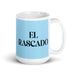 El Rascado The Lazy One Funny Home Office Work Coffee Mug Mexican Spanish Pride Gift White Glossy Cup Sky Blue Card Mug Mexicada 15 oz