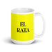 El Rata The Rat Funny Home Office Work Coffee Mug Mexican Spanish Pride Gift White Glossy Cup Yellow Card Mug Mexicada 15 oz