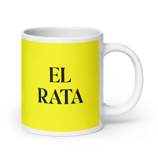 El Rata The Rat Funny Home Office Work Coffee Mug Mexican Spanish Pride Gift White Glossy Cup Yellow Card Mug Mexicada 20 oz