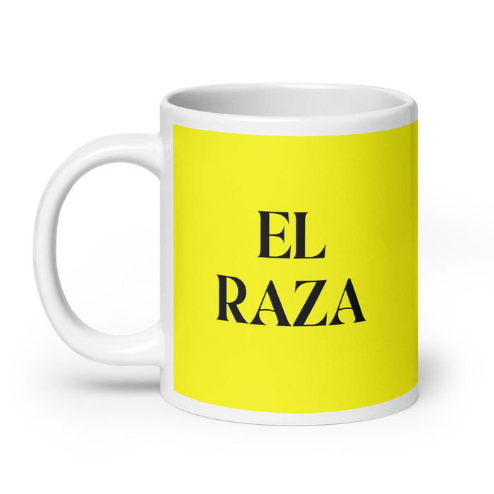 El Raza The Homie Funny Home Office Work Coffee Mug Mexican Spanish Pride Gift White Glossy Cup Yellow Card Mug Mexicada