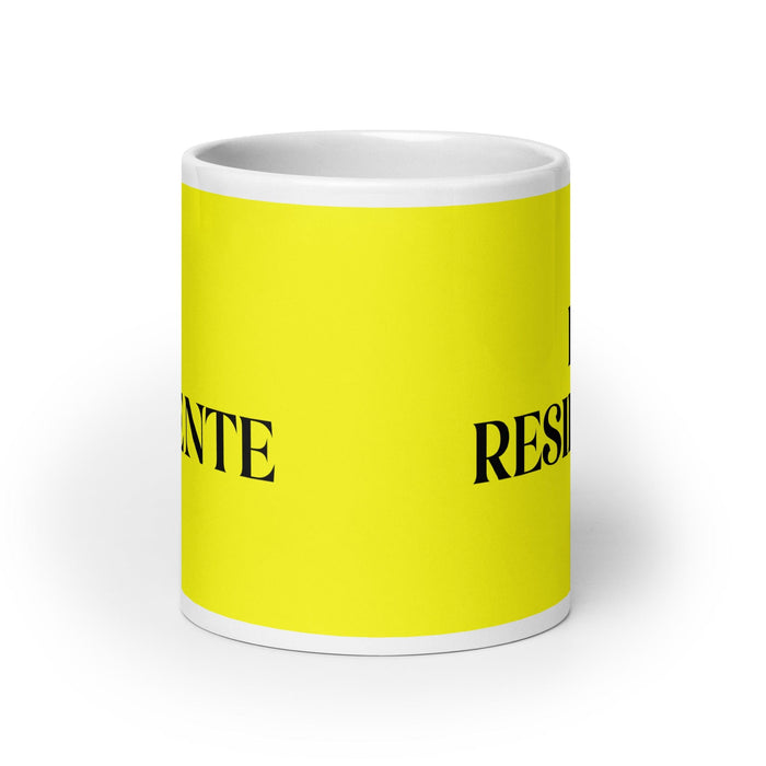 EL RESILIENTE The Resilient One Funny Home Office Work Coffee Mug Mexican Spanish Pride Gift White Glossy Cup Yellow Card Mug Mexicada