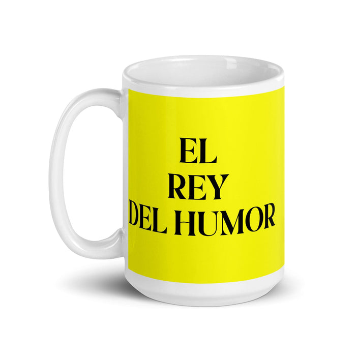 El Rey Del Humor The Humor Queen / King Funny Home Office Work Coffee Mug Mexican Spanish Pride Gift White Glossy Cup Yellow Card Mug Mexicada