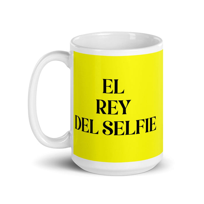 El Rey Del Selfie The Selfie Queen / King Funny Home Office Work Coffee Mug Mexican Spanish Pride Gift White Glossy Cup Yellow Card Mug Mexicada