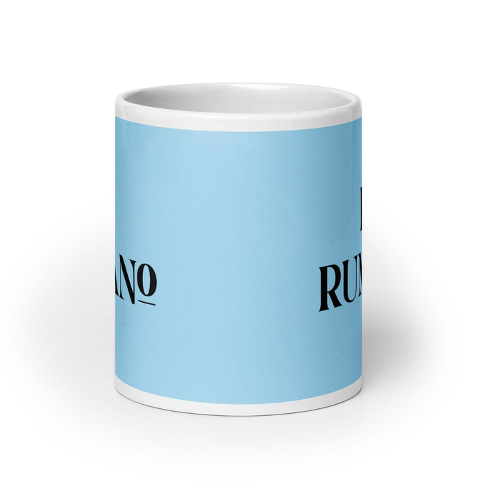El Rumano The Romanian Funny Home Office Work Coffee Mug Mexican Spanish Pride Gift White Glossy Cup Sky Blue Card Mug Mexicada