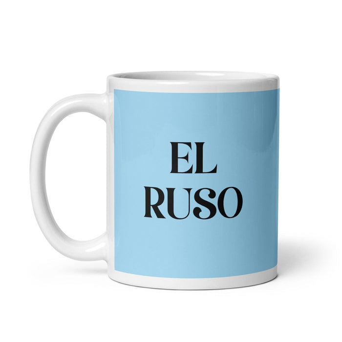 El Ruso The Russian Funny Home Office Work Coffee Mug Mexican Spanish Pride Gift White Glossy Cup Sky Blue Card Mug Mexicada