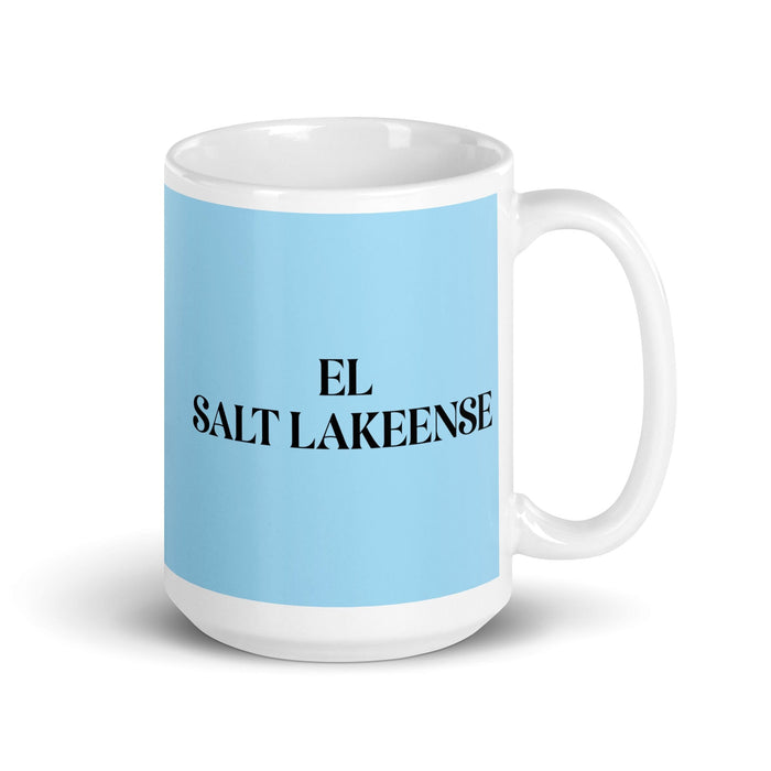 El Salt Lakeense The Salt Lake City Resident Funny Home Office Work Coffee Mug Mexican Spanish Pride Gift White Glossy Cup Sky Blue Card Mug Mexicada 15 oz