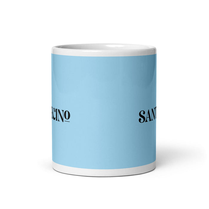 El Santanecino The Santa Ana Resident Funny Home Office Work Coffee Mug Mexican Spanish Pride Gift White Glossy Cup Sky Blue Card Mug Mexicada