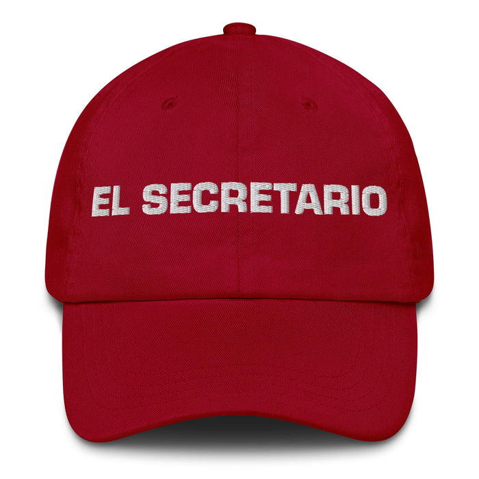 El Secretario The Secretary Mexican Spanish Pride Gift Regalo Dad Hat Mexicada Cranberry