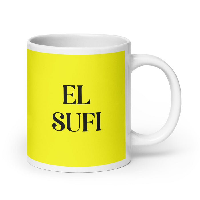 El Sufi The Sufi Funny Home Office Work Coffee Mug Mexican Spanish Pride Gift White Glossy Cup Yellow Card Mug Mexicada 20 oz