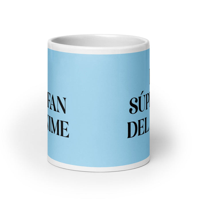 El Súperfan Del Anime The Anime Superfan Funny Home Office Work Coffee Mug Mexican Spanish Pride Gift White Glossy Cup Sky Blue Card Mug Mexicada