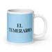 El Temerario The Daring One Funny Home Office Work Coffee Mug Mexican Spanish Pride Gift White Glossy Cup Sky Blue Card Mug Mexicada 20 oz