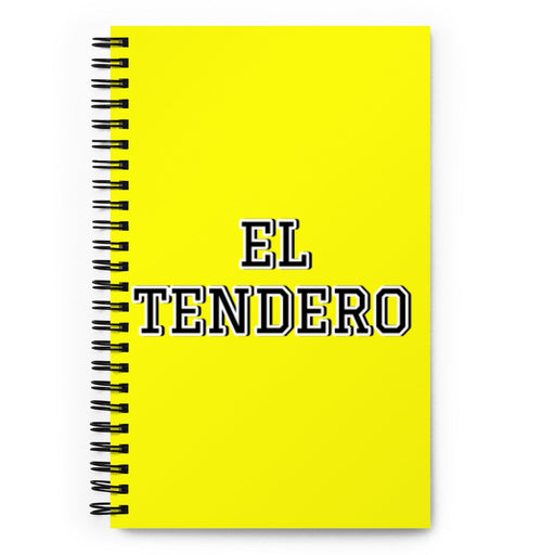 El Tendero The Shopkeeper | Yellow Spiral Notebook, 140 Dotted Sheets | Funny Gift Idea Home Office Work | Mexican Spanish Pride Gift Mexicada